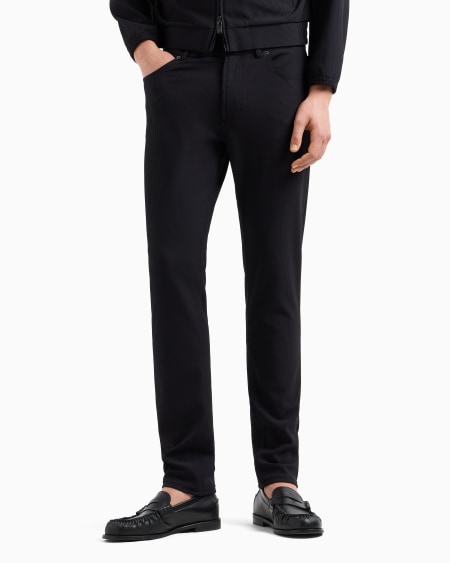 Armani Pantalones De Cinco Bolsillos En Nailon Elástico Con Efecto Canneté