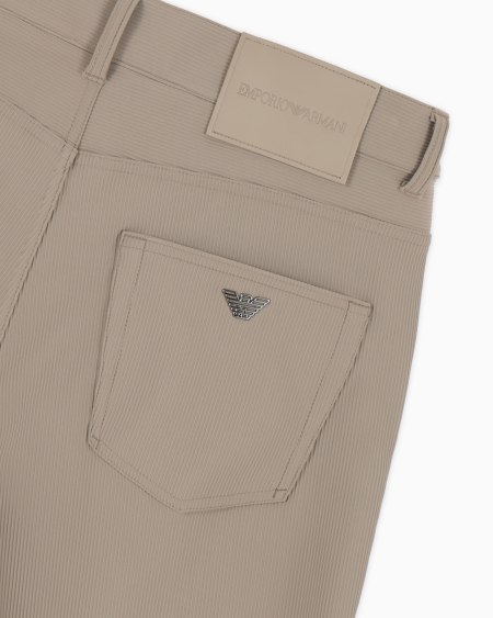 Armani Pantalones De Cinco Bolsillos En Nailon Elástico Con Efecto Canneté