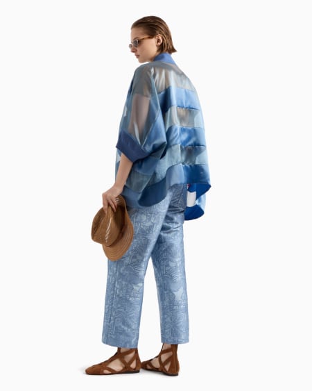 Armani Pantalones De Cintura Muy Alta Con Elaboración Integral En Tejido Jacquard