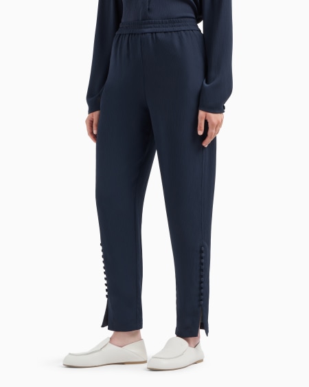 Armani Pantalones De Crespón Con Detalle De Botones En Los Bajos