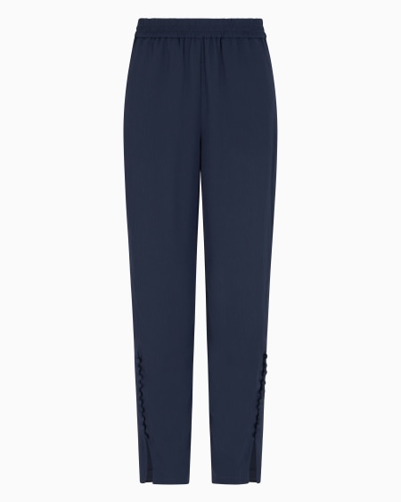 Armani Pantalones de crespón con detalle de botones en los bajos