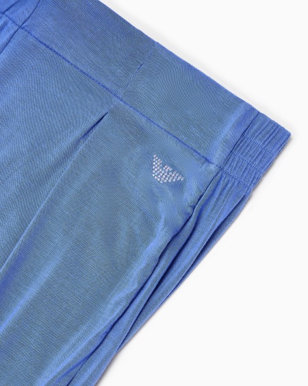 Armani Pantalones De Estar Por Casa En Viscosa Certificada Essential Con Tachuelas Con Logotipo ASV