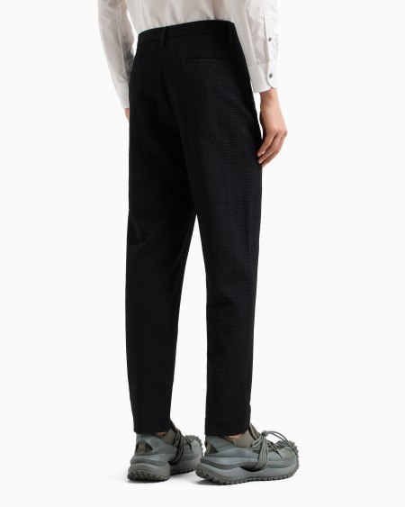 Armani Pantalones De Lana Virgen Con Trama Efecto Tridimensional