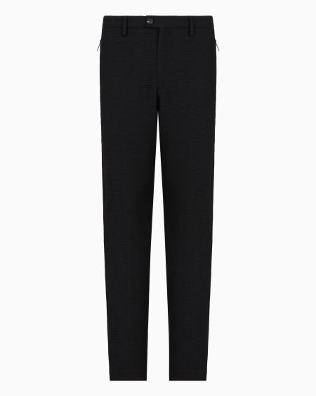 Armani Pantalones De Lana Virgen Con Trama Efecto Tridimensional