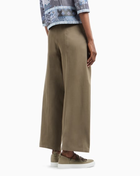 Armani Pantalones De Pernera Ancha De Algodón Esmerilado Elástico