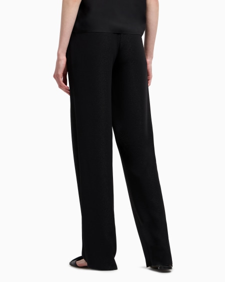 Armani Pantalones De Pernera Ancha De Crepé De Lúrex