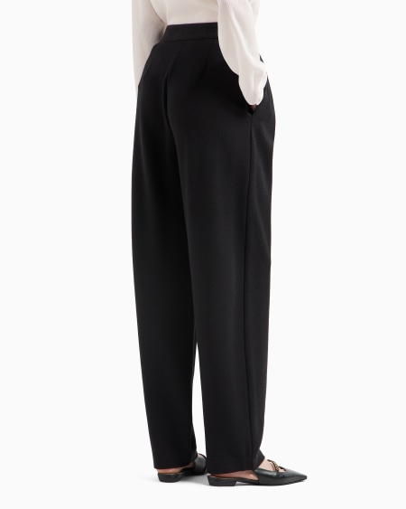 Armani Pantalones De Pinzas De Punto En Tejido Jacquard Con Efecto Malla