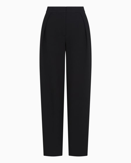 Armani Pantalones de pinzas de punto en tejido jacquard con efecto malla