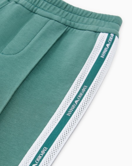Armani Pantalones De Punto Doble Con Banda Con Logotipo