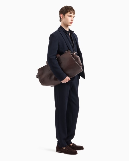 Armani Pantalones De Punto Elástico De Mezcla De Lana Con Efecto Tridimensional