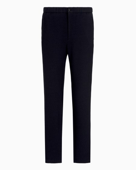 Armani Pantalones de punto elástico de mezcla de lana con efecto tridimensional