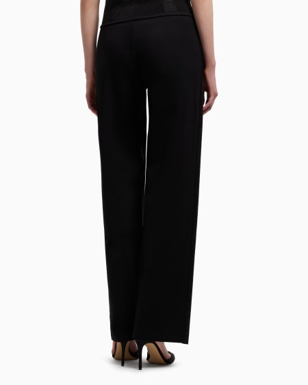 Armani Pantalones De Punto Interlock Con Bandas Y Microtachuelas