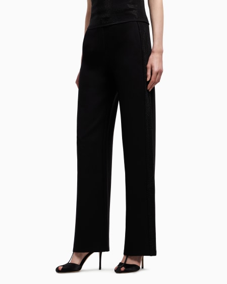 Armani Pantalones De Punto Interlock Con Bandas Y Microtachuelas