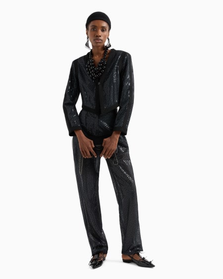 Armani Pantalones De Tul Con Motivo Integral De Lentejuelas Butterfly