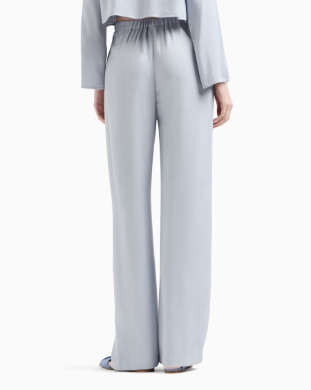 Armani Pantalones De Viscosa Texturizada Con Cintura Elástica