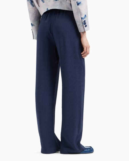 Armani Pantalones De Viscosa Texturizada Con Cintura Elástica