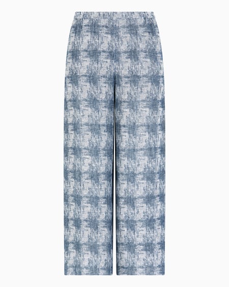 Armani Pantalones en gasa de lino con motivo de cuadros
