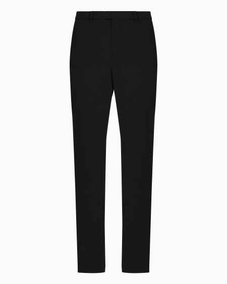 Armani Pantalones en punto de crepé microtexturizado con efecto piqué Icon