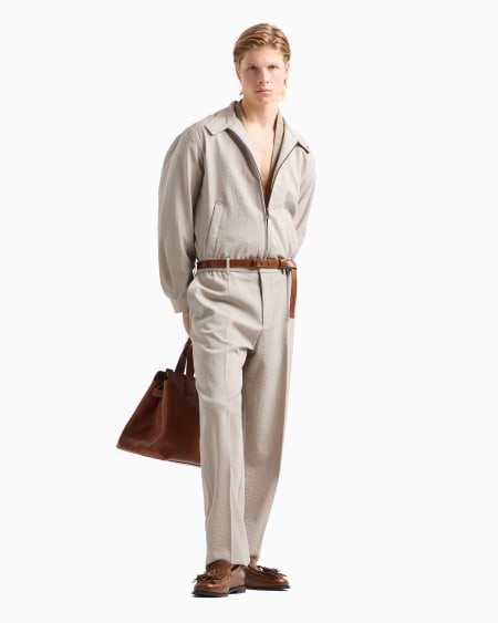 Armani Pantalones En Sirsaca De Nailon Con Elástico En La Parte Trasera