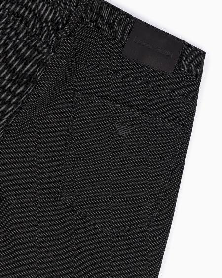 Armani Pantalones J06 Slim Fit De Mezcla De Algodón Microestructurado A Lunares