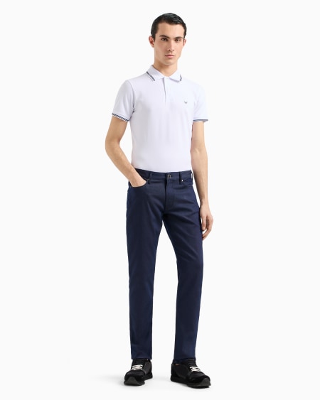 Armani Pantalones J06 Slim Fit De Mezcla De Algodón Microestructurado A Lunares