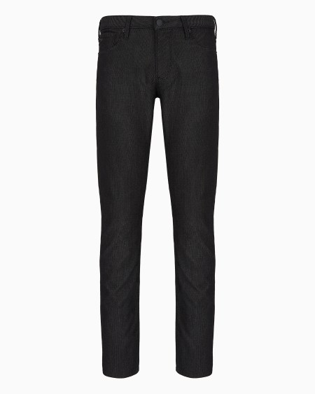 Armani Pantalones J06 slim fit de mezcla de algodón microestructurado a lunares
