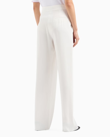 Armani Pantalones Palazzo Con Pinzas De Envers Satén