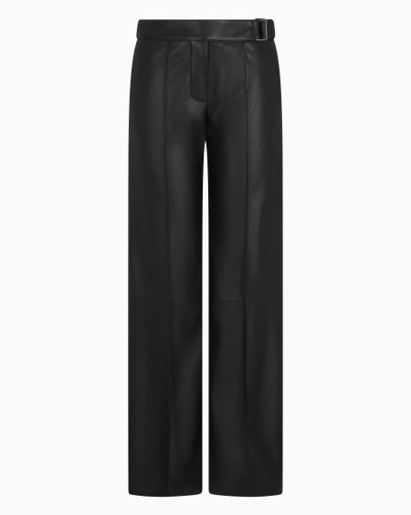 Armani Pantalones palazzo de napa de cordero de guantería