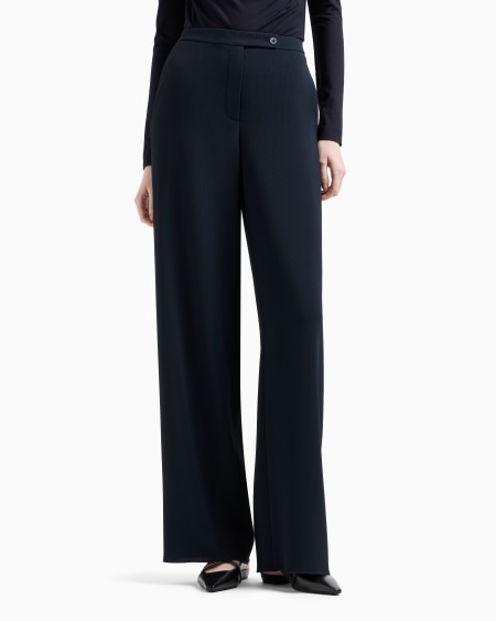 Armani Pantalones Palazzo De Tejido Texturizado Fluido