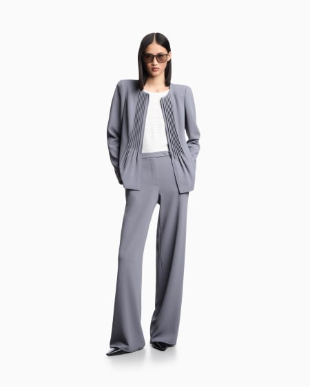 Armani Pantalones Palazzo De Tejido Texturizado Fluido
