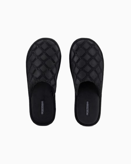 Armani Pantuflas De Chenilla Con Logotipo De Monograma