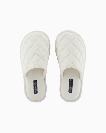 Armani Pantuflas De Chenilla Con Logotipo De Monograma
