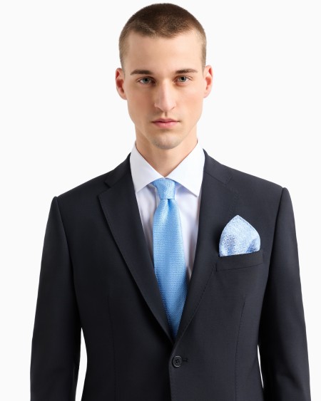 Armani Pañuelo De Bolsillo En Seda Pura Con Motivo De Tejido Jacquard