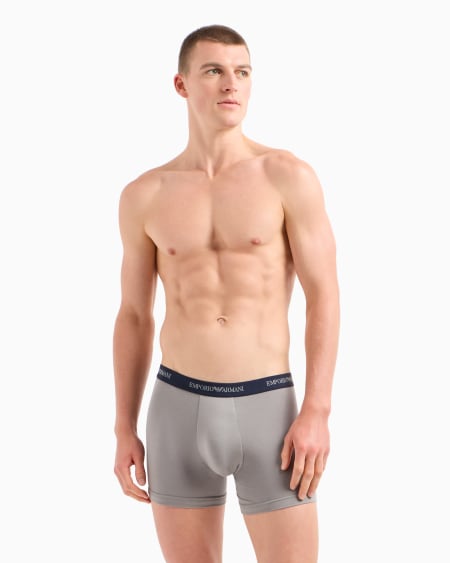 Armani Paquete Con Dos Calzoncillos Bóxer Con Tira Con Logotipo Completo
