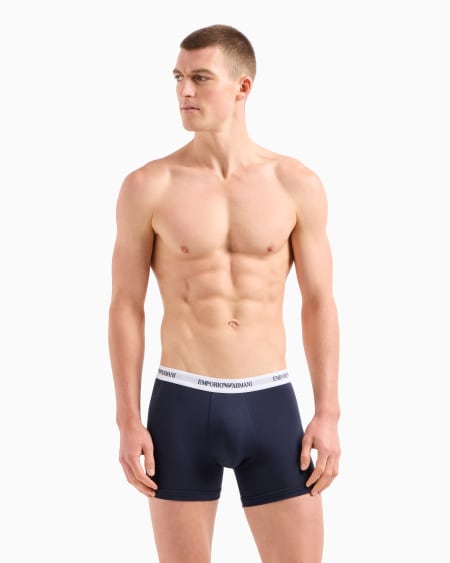 Armani Paquete Con Dos Calzoncillos Bóxer Con Tira Con Logotipo Completo