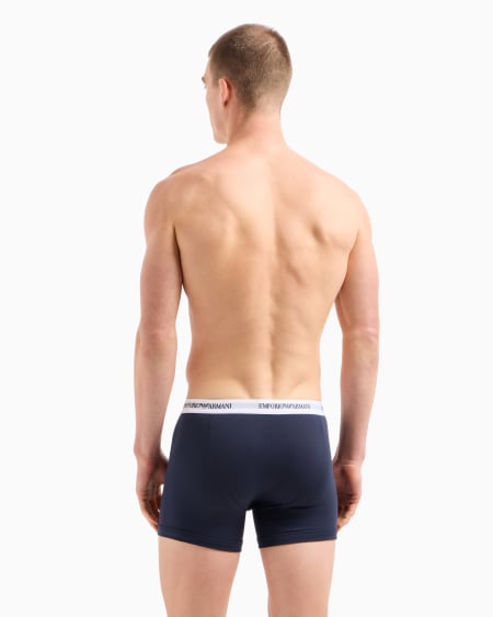 Armani Paquete Con Dos Calzoncillos Bóxer Con Tira Con Logotipo Completo