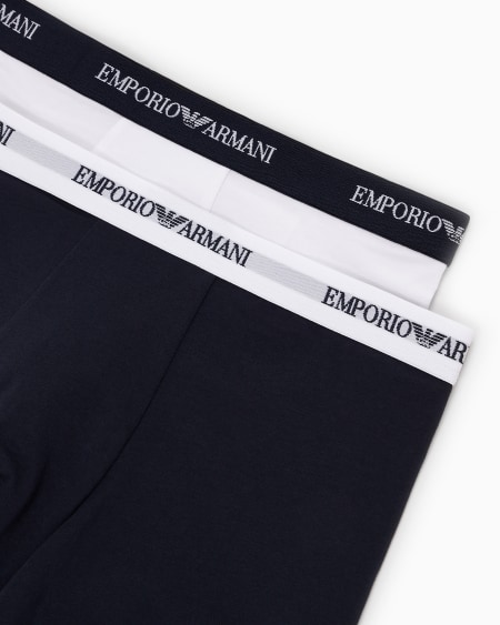 Armani Paquete Con Dos Calzoncillos Bóxer Con Tira Con Logotipo Completo