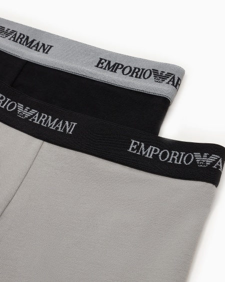 Armani Paquete Con Dos Calzoncillos Bóxer Con Tira Con Logotipo Completo
