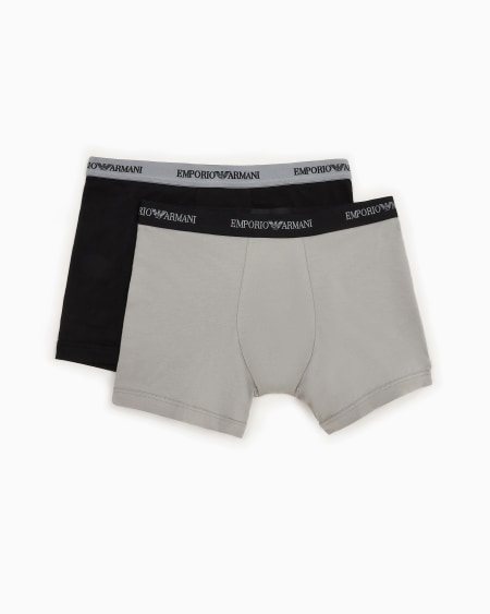 Armani Paquete con dos calzoncillos bóxer con tira con logotipo completo