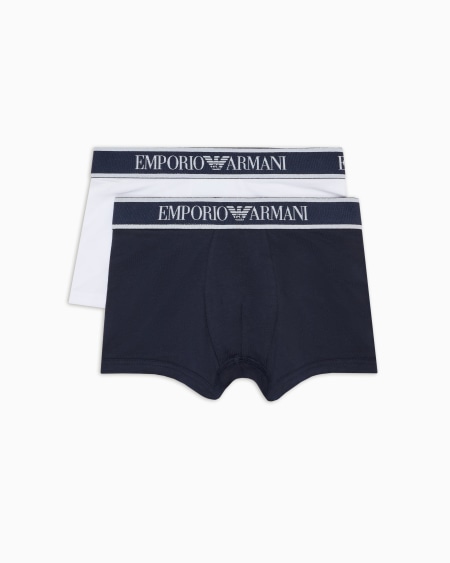 Armani Paquete con dos calzoncillos bóxer de punto con logotipo en la cintura