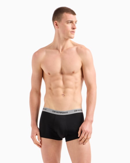 Armani Paquete Con Tres Calzoncillos Bóxer Con Tira Con Logotipo Completo