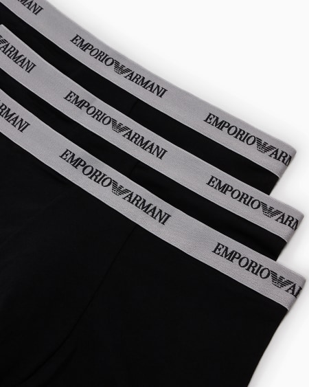 Armani Paquete Con Tres Calzoncillos Bóxer Con Tira Con Logotipo Completo