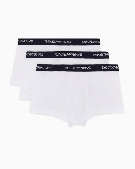 Armani Paquete con tres calzoncillos bóxer con tira con logotipo completo
