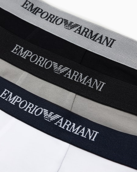 Armani Paquete Con Tres Calzoncillos Bóxer Con Tira Con Logotipo Completo