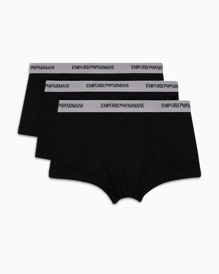 Armani Paquete con tres calzoncillos bóxer con tira con logotipo completo