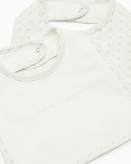 Armani Paquete De Dos Baberos De Punto Con Logotipo Y Motivo De águilas Con Efecto óptico