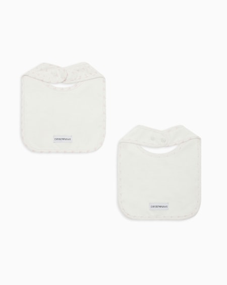 Armani Paquete De Dos Baberos De Punto Con Logotipo Y Motivo De águilas Con Efecto óptico