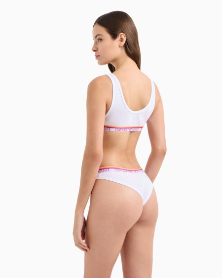 Armani Paquete De Dos Braguitas Brasileñas De Algodón Orgánico Iconic Con Banda Con Logotipo ASV