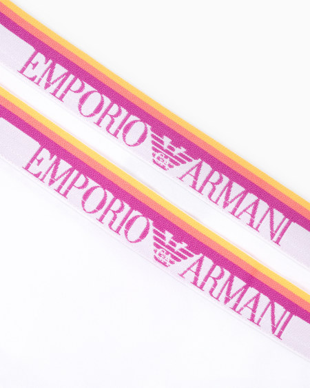 Armani Paquete De Dos Braguitas Brasileñas De Algodón Orgánico Iconic Con Banda Con Logotipo ASV