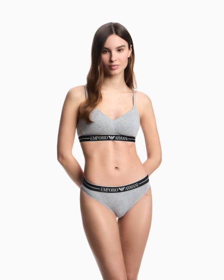 Armani Paquete De Dos Braguitas Brasileñas De Algodón Orgánico Con Banda Con Logotipo ASV